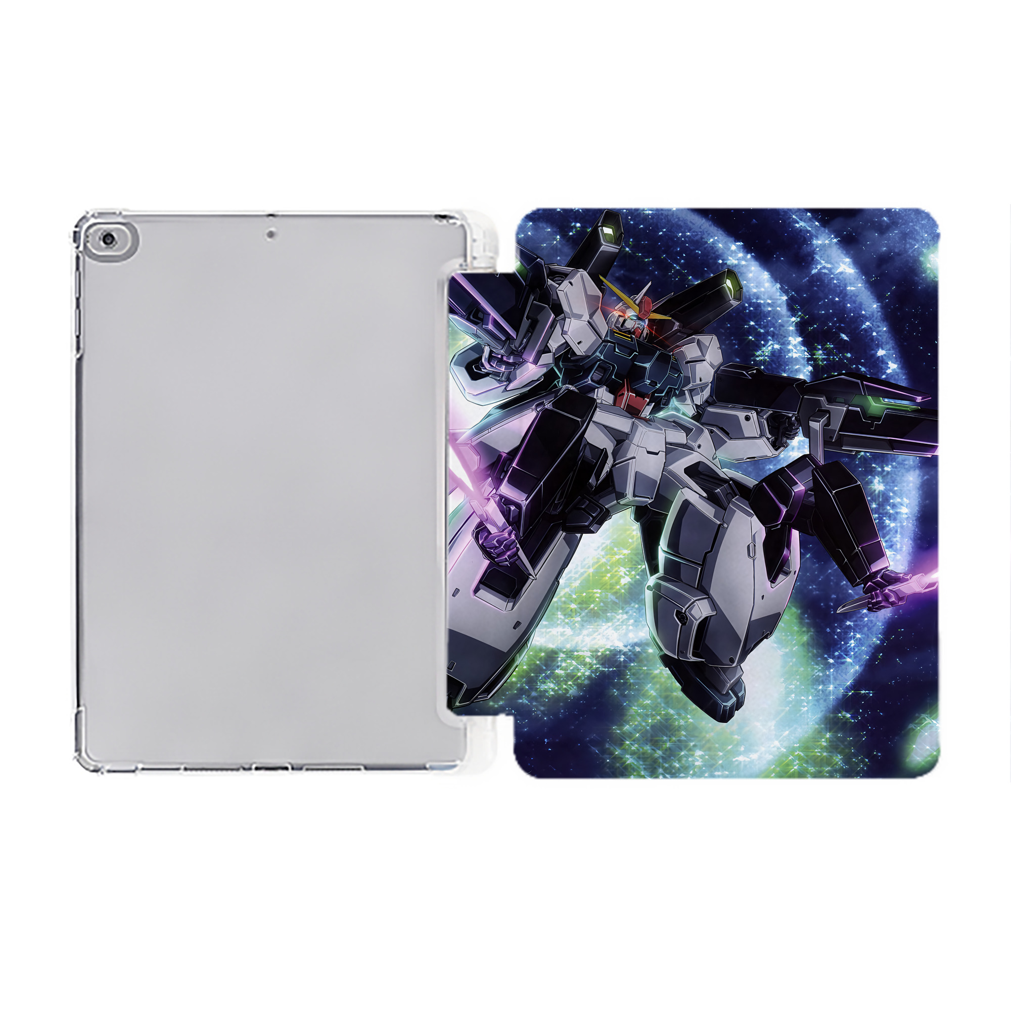 （画像用） 機動戦士ガンダム Mobile Suit Gundam IPad ケース ペン収納付き 三つ折りスタンド PUレザー×シリコン 対応機種9.5/10.5/10.9インチ